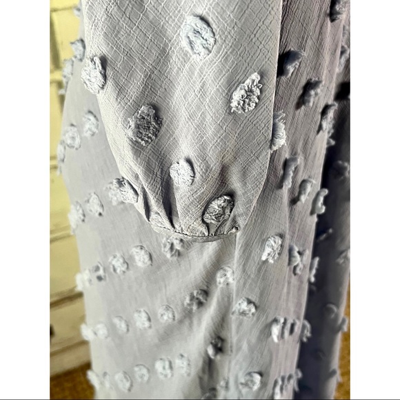 Anthropologie Michaela Textured Blue Midi Dress NWT New 2P - Picture 4 of 10